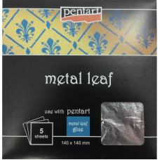 Pentart Szlagmetal Srebrny 14x14 cm (5 arkuszy)