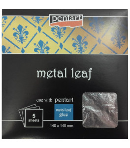 Pentart Szlagmetal Srebrny 14x14 cm (5 arkuszy)