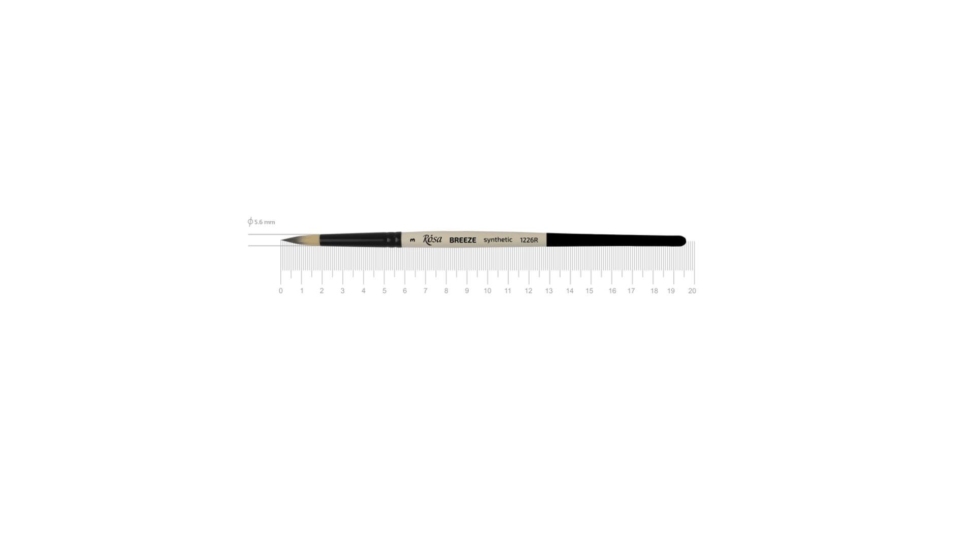 Synthetic Round Brush BREEZE 1226R №3 Short Handle ROSA