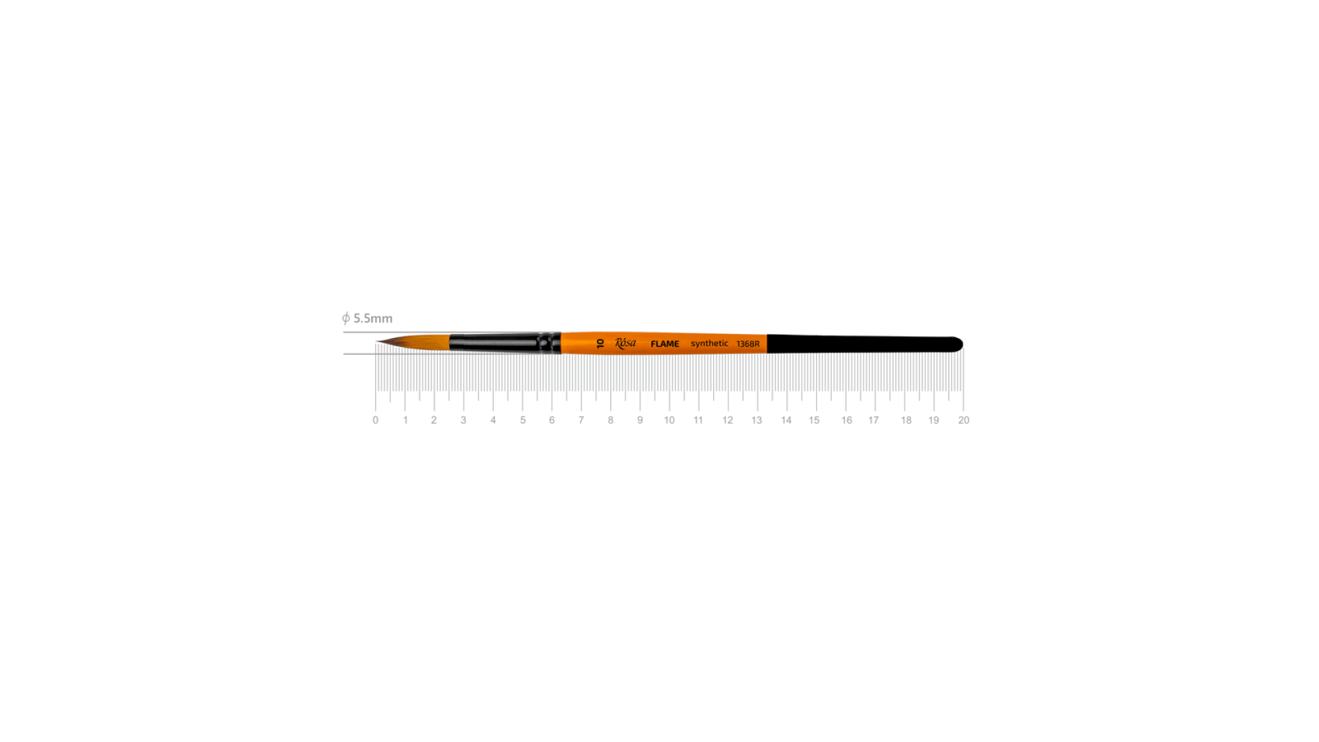 Synthetic Round Brush FLAME 1368R №10 Short Handle ROSA