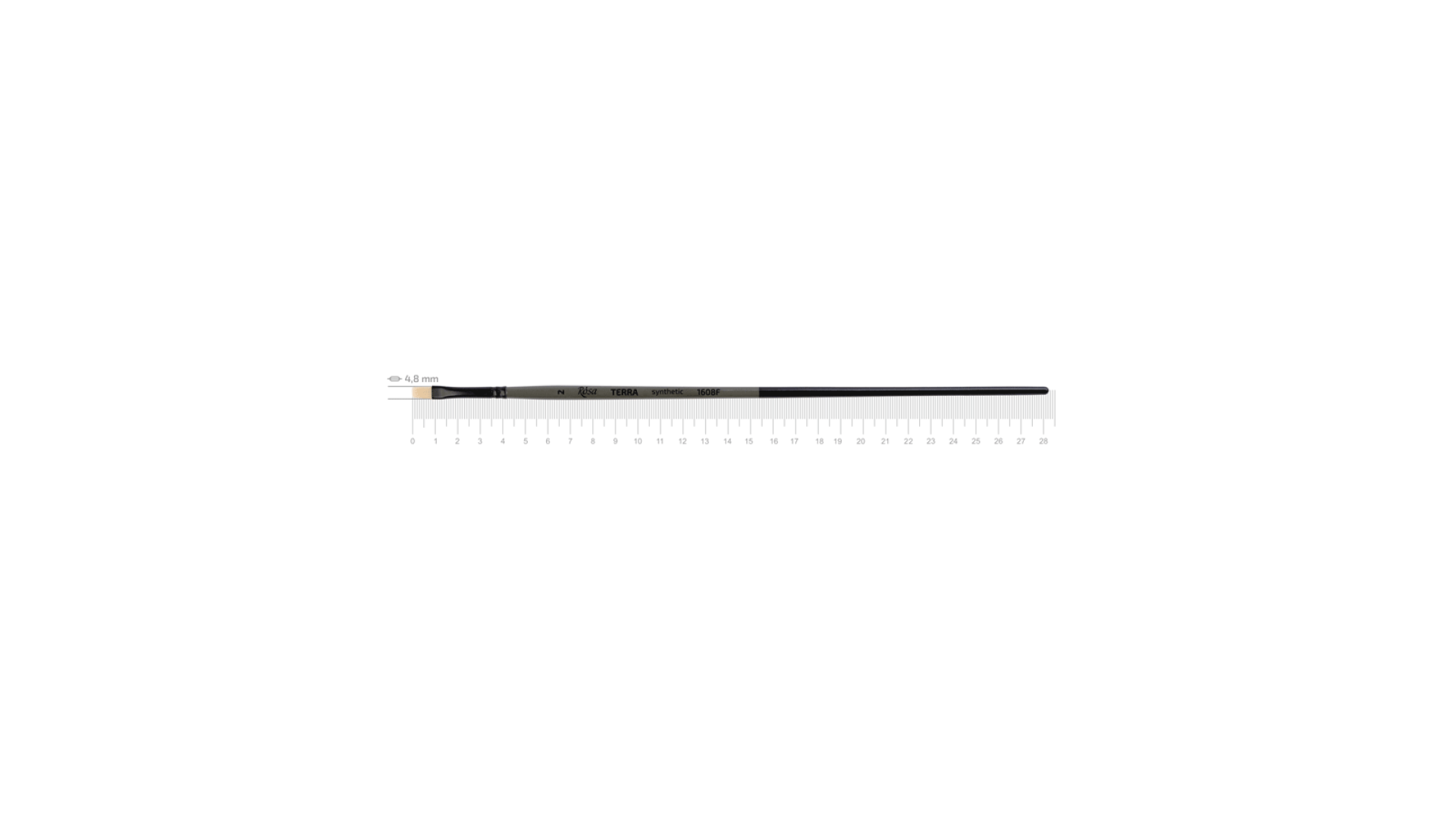 Synthetic Flat Brush TERRA 1608F №2 Long Handle ROSA