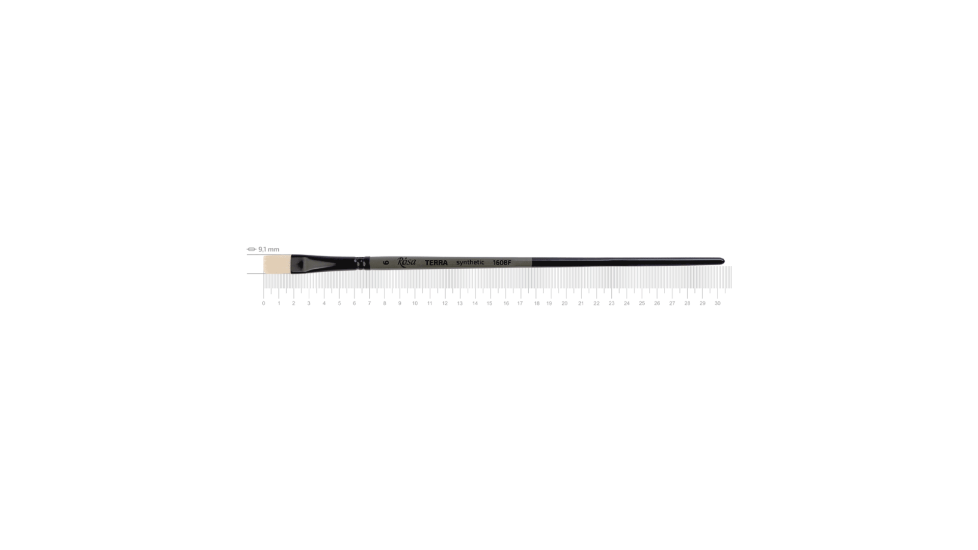 Synthetic Flat Brush TERRA 1608F №6 Long Handle ROSA