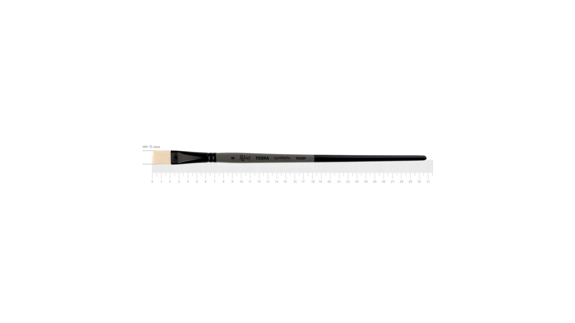 Synthetic Flat Brush TERRA 1608F №8 Long Handle ROSA