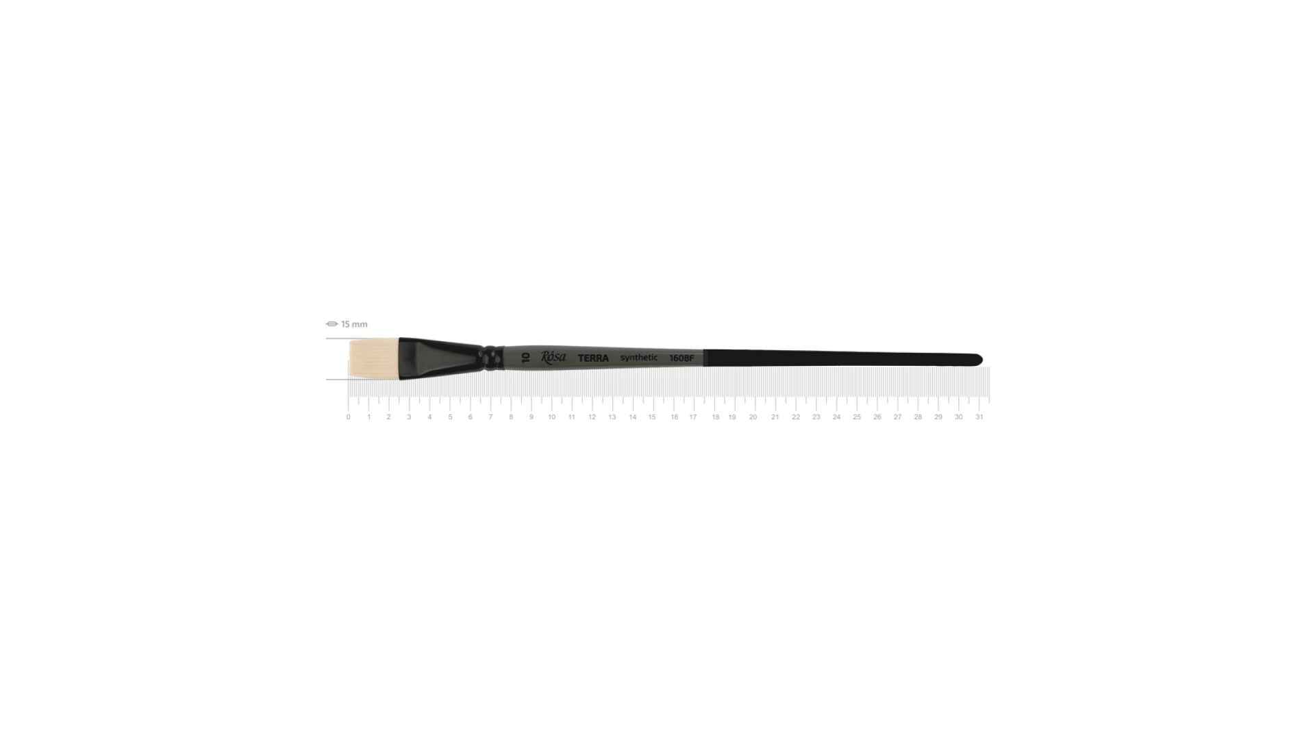 Synthetic Flat Brush TERRA 1608F №10 Long Handle ROSA