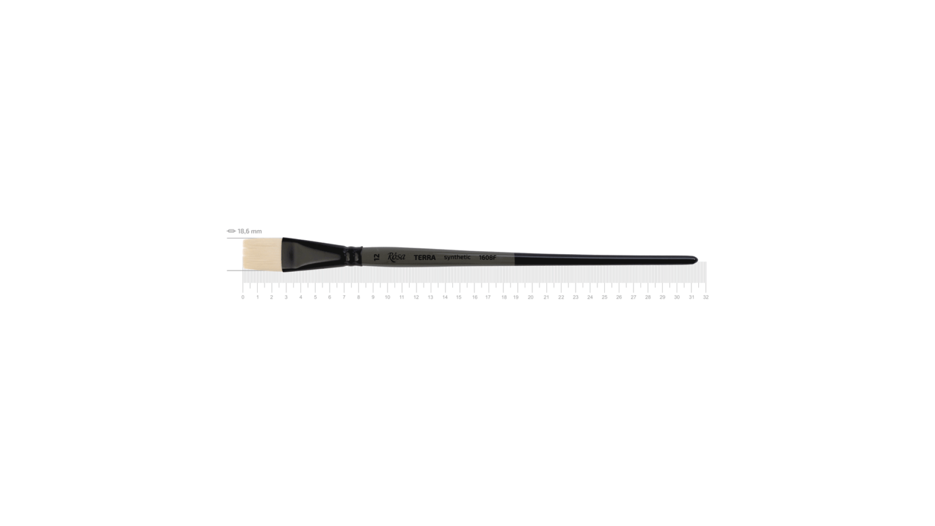 Synthetic Flat Brush TERRA 1608F №12 Long Handle ROSA