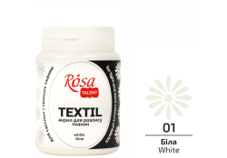 Acrylic Fabric Paint, White (01), 80ml, ROSA Talent