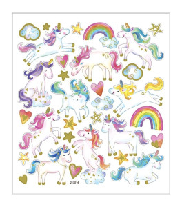 Sticker Unicorns 15x16,5 cm