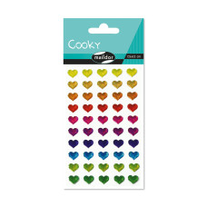 Raised 3D Sticker Multicolored Hearts 7,5x12 cm