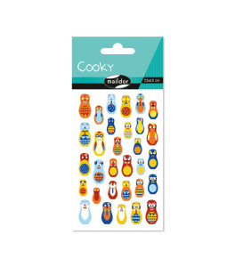 Naklejka 3D wypukłe Matrioszki Zwierzęta 7,5x12 cm