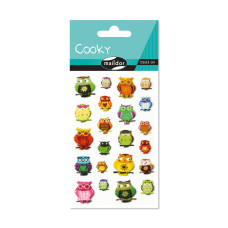 Raised 3D Sticker Owls 7,5x12 cm