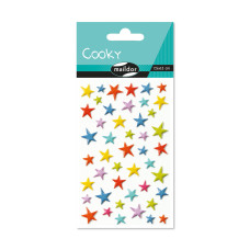 Naklejka 3D wypukłe Kolorowe Gwiazdki 7,5x12 cm