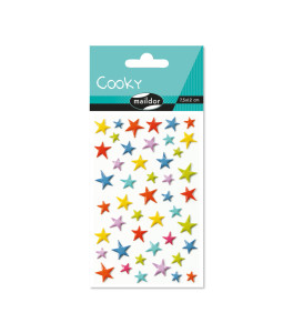Raised 3D Sticker Colorful Stars 7,5x12 cm