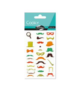 Raised 3D Sticker Mustaches 7,5x12 cm