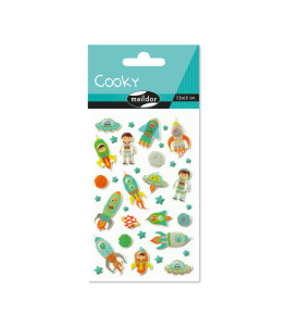 Raised 3D Sticker Space Rockets 7,5x12 cm