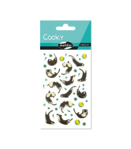 Raised 3D Sticker Otters 7,5x12 cm