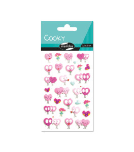 Naklejka 3D wypukłe Serca w parach 7,5x12 cm