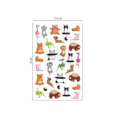 Raised 3D Sticker Animals & Yoga 7,5x12 cm