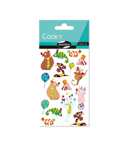 Naklejka 3D wypukłe Zwierzęta Klauny 7,5x12 cm