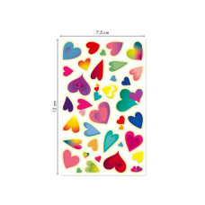 Sticker 3D Glow-in-the-Dark Hearts 7,5x12 cm