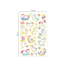 Sticker 3D Glow-in-the-Dark Unicorns 7,5x12 cm