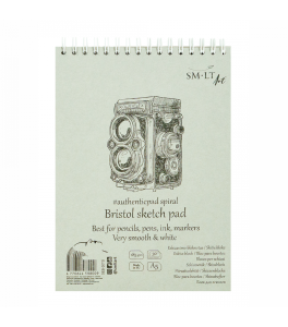 SM·LT AUTHENTIC  BLOK BRISTOL NA SPIRALI A5 185G 30ARK 5EB–30TS