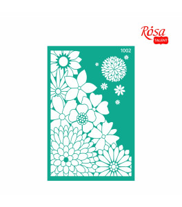 Background Reusable Adhesive Stencil Nr 1002 13x20 cm Series „Flowers“ ROSA TALENT
