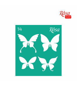 Reusable Adhesive stencil Nr14 9x10cm Series „Flowers“ ROSA TALENT