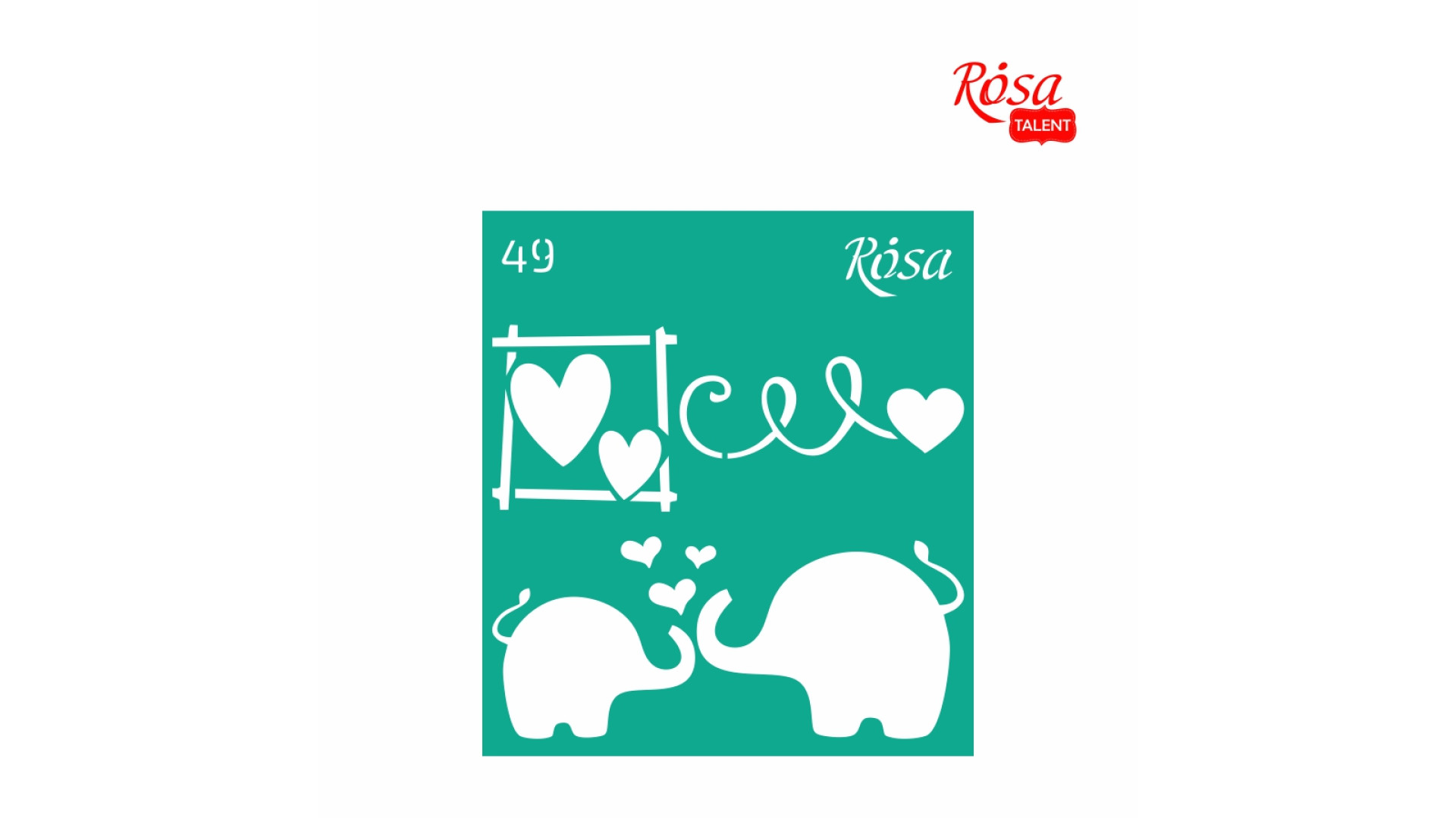 Reusable Adhesive stencil №49 9x10cm Series „Love“ ROSA TALENT