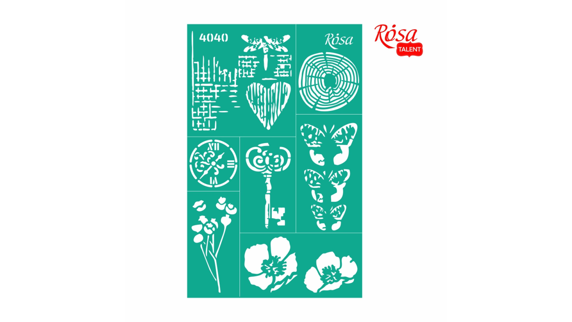 Reusable Adhesive Stencil №4040 13х20cm Series „Emotion & Romance“ ROSA TALENT