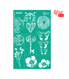 Reusable Adhesive Stencil Nr4040 13х20cm Series „Emotion & Romance“ ROSA TALENT