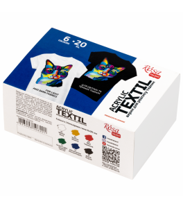 Set of acrylic paints for textile 6col. 20ml ROSA Talent