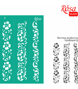 Curb Reusable Adhesive Stencil Nr 7 13x20 cm Series „Flowers“ ROSA TALENT