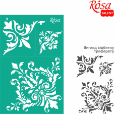 Соrner Reusable Adhesive Stencil №9 13x20cm Series „Flowers“ ROSA TALENT