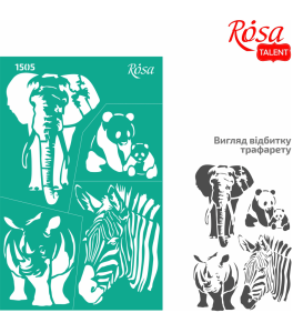 Reusable Adhesive Stencil Nr1505 Elements and inscriptions 13x20cm Series „Animals“ ROSA TALENT
