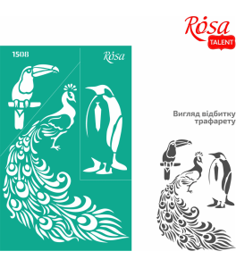 Reusable Adhesive Stencil Nr1508 Elements and inscriptions 13x20cm Series „Animals“ ROSA TALENT