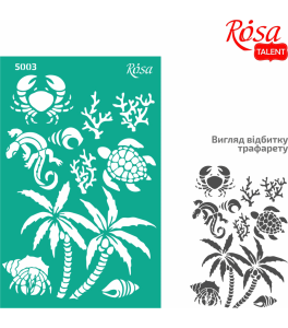 Reusable Adhesive Stencil Nr 5003 Elements and inscriptions 13x20cm Series „Summer“ ROSA TALENT
