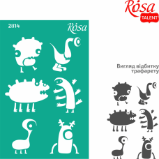 Reusable Adhesive Stencil №2814 Elements and inscriptions 13x20cm Series „Kids“ ROSA TALENT