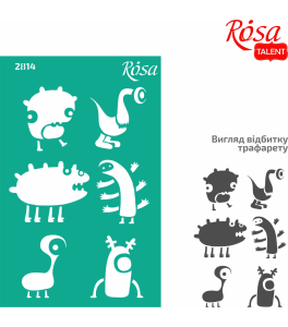Reusable Adhesive Stencil Nr2814 Elements and inscriptions 13x20cm Series „Kids“ ROSA TALENT