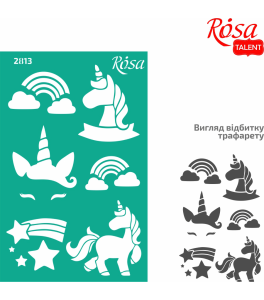 Reusable Adhesive Stencil Nr2813 Elements and inscriptions 13x20cm Series „Kids“ ROSA TALENT