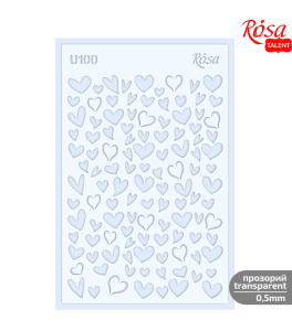 Plastikowy szablon wielokrotnego użytku nr U100, seria "Love" 13x20cm transparentny 0,5mm ROSA TALENT