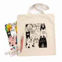 Set ecobag–coloring „Cats“ cotton 220 gsm 38x42 cm ROSA Talent