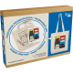 Set ecobag–coloring „Cats in Glasses“ cotton 220 gsm 38x42 cm ROSA Talent