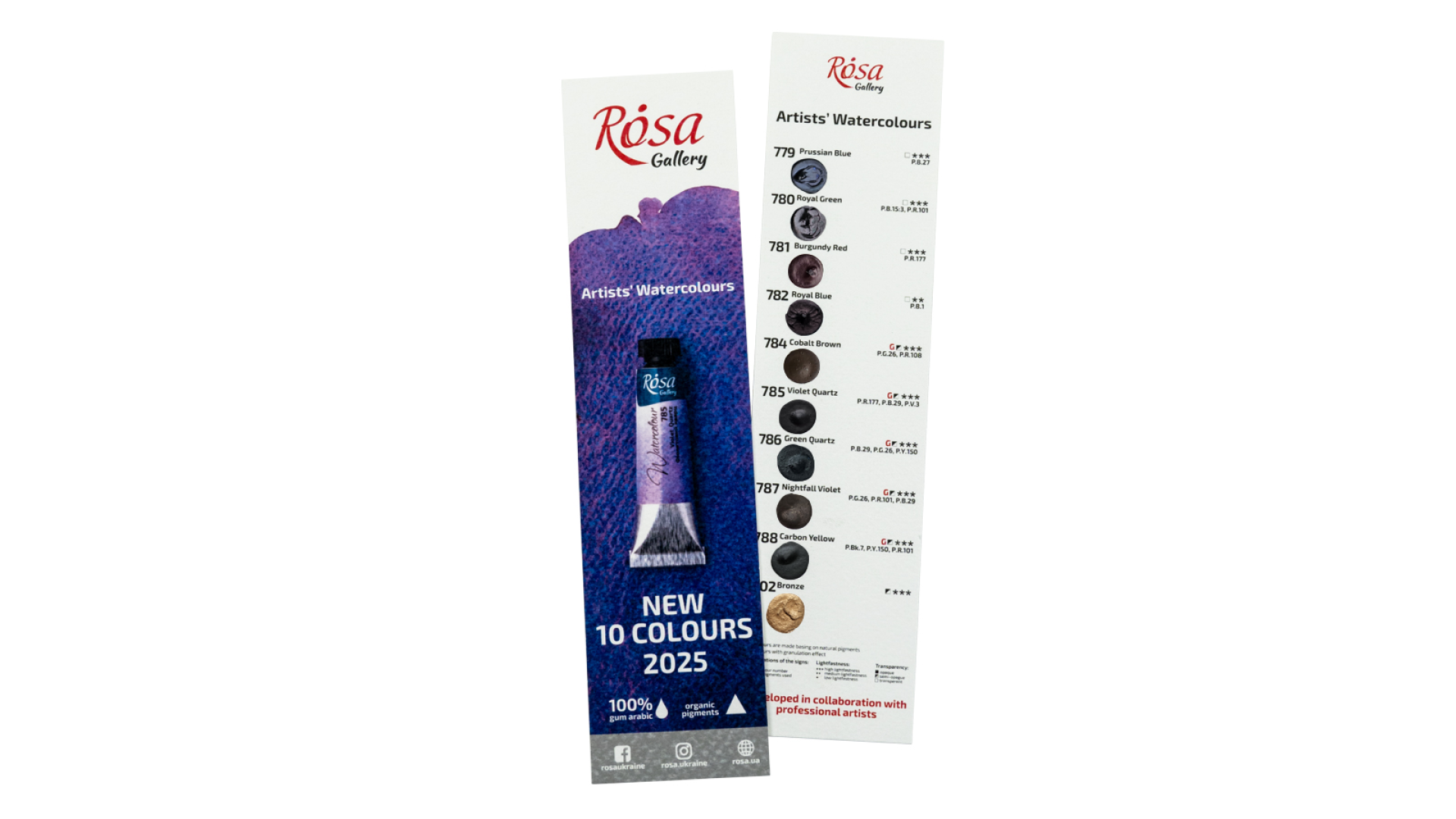 ROSA Gallery Professional Watercolour Dot Card – 10 New Colours 2025