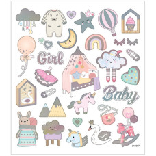 Sticker Baby Girl 15x16,5 cm