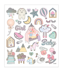 Sticker Baby Girl 15x16,5 cm