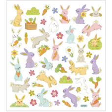 Sticker Easter Bunnies 15x16,5 cm