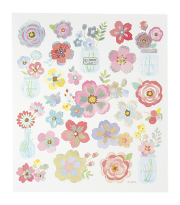 Sticker Delicate Flowers 15x16,5 cm