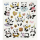 Sticker Pandas 15x16,5 cm