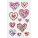 Sticker Diamond Hearts 16x10 cm