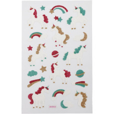 Sticker Glitter Unicorns 10x16 cm
